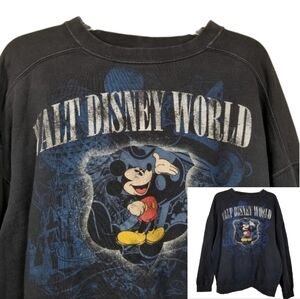 Vintage Walt Disney World Crewneck Sweatshirt Mickey Mouse Pull Over Oversized
